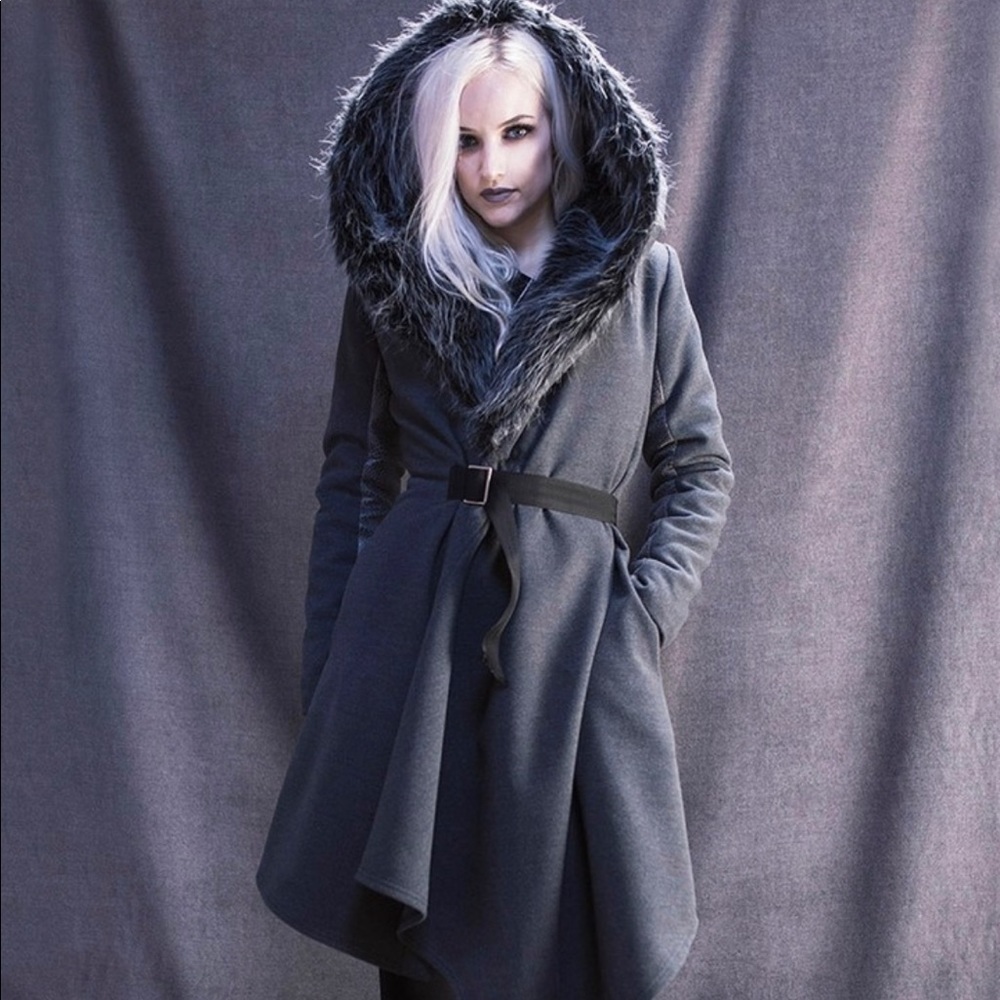 Church of Sanctus winter wolf coat size small VEGAN BNWT